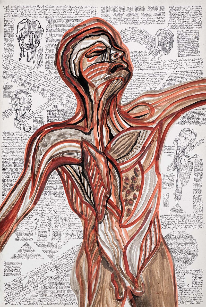 Dessin et peinture de michel battle - numerisation à l'atelier par digitze.art